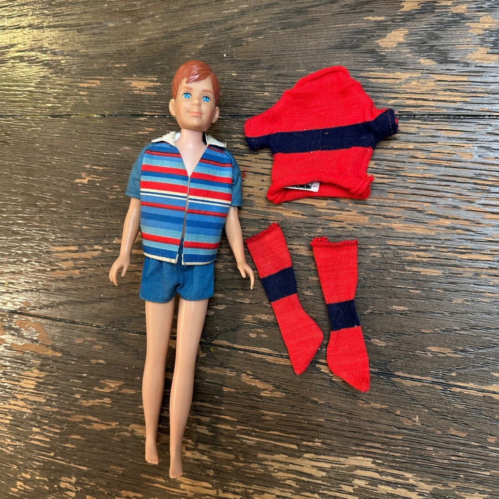 Vintage Mattel Skipper's Friend Ricky Doll - 1963 - with extra Outfit